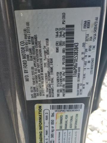 VIN 1FA6P0G7XE5383843 2014 Ford Fusion, S no.12