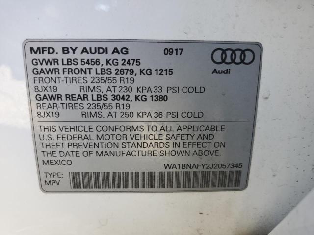 VIN WA1BNAFY2J2057345 2018 Audi Q5, Premium Plus no.13