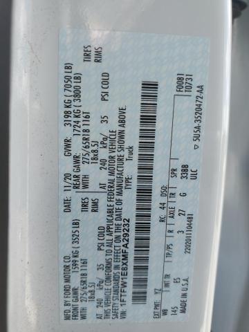 2021 FORD F150 SUPER - 1FTFW1E8XMFA29232