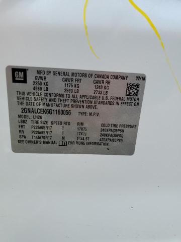 2016 CHEVROLET EQUINOX LT - 2GNALCEK6G1160056