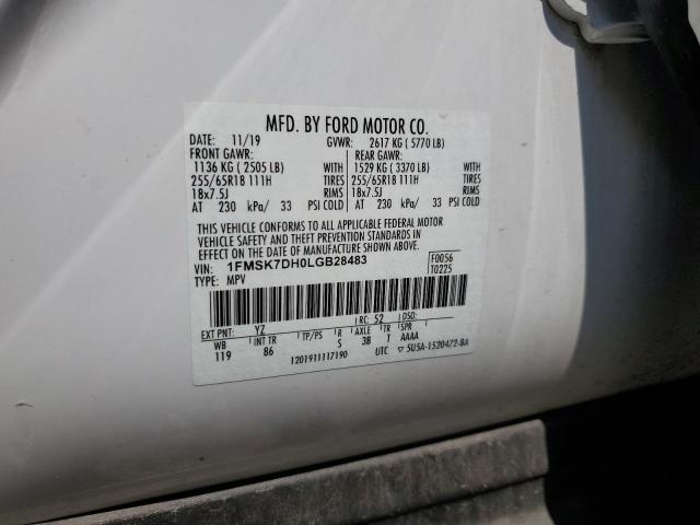 2020 FORD EXPLORER X - 1FMSK7DH0LGB28483