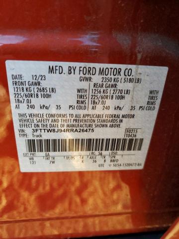 3FTTW8J94RRA26475 2024 FORD MAVERICK