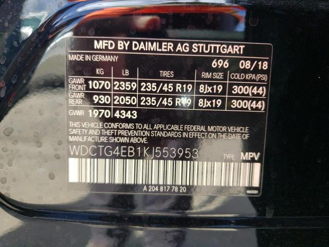 VIN WDCTG4EB1KJ553953 2019 Mercedes-Benz GLA-Class,... no.12