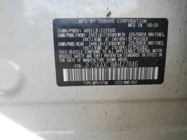 2021 SUBARU FORESTER T - JF2SKAXC3MH422846