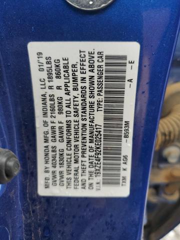 2019 HONDA INSIGHT TO 19XZE4F92KE025417