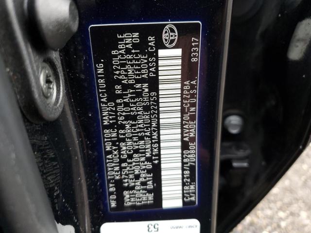 2021 TOYOTA CAMRY XSE - 4T1K61AK7MU522759