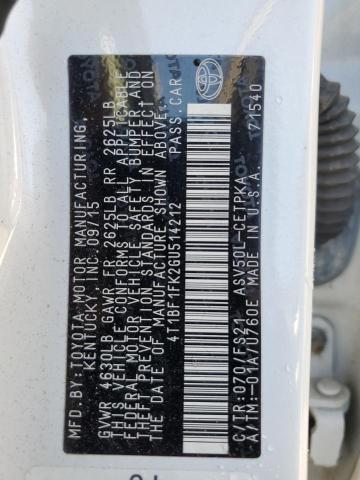 2016 TOYOTA CAMRY LE - 4T1BF1FK2GU514212
