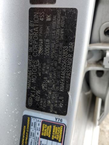 VIN KNAFK4A63G5602853 2016 KIA Forte, LX no.12