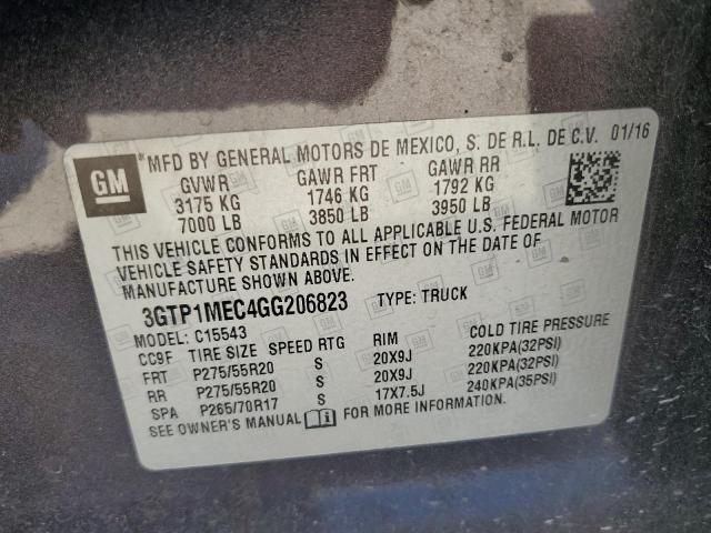 2016 GMC SIERRA C15 - 3GTP1MEC4GG206823