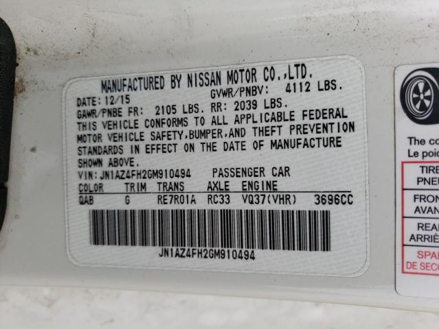 2016 NISSAN 370Z BASE - JN1AZ4FH2GM910494