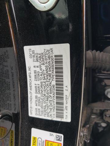 VIN 1HGCV1F31KA072345 2019 Honda Accord, Sport no.12