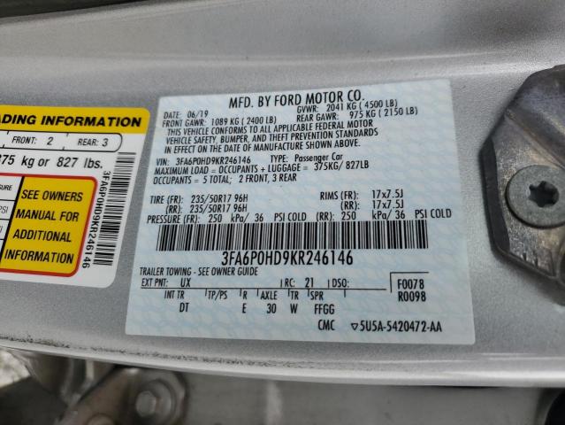 VIN 3FA6P0HD9KR246146 2019 Ford Fusion, SE no.12