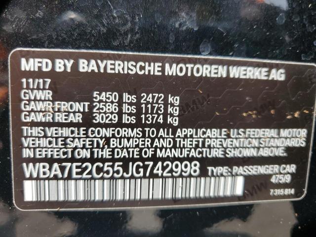 VIN WBA7E2C55JG742998 2018 BMW 7 Series, 740 I no.13