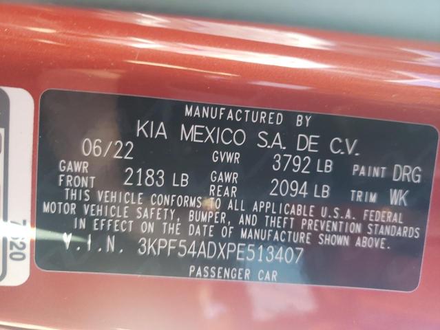 VIN 3KPF54ADXPE513407 2023 KIA FORTE no.12