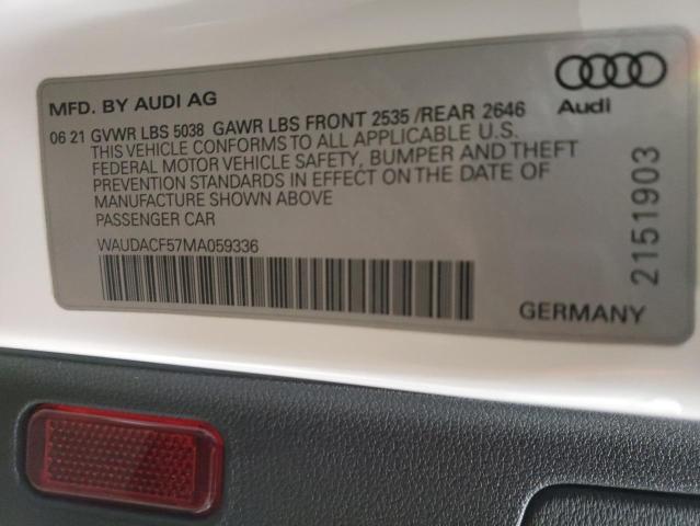 2021 AUDI A5 PREMIUM - WAUDACF57MA059336