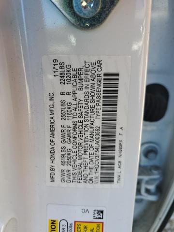 VIN 1HGCV3F54LA003552 2020 Honda Accord, Hybrid Exl no.13