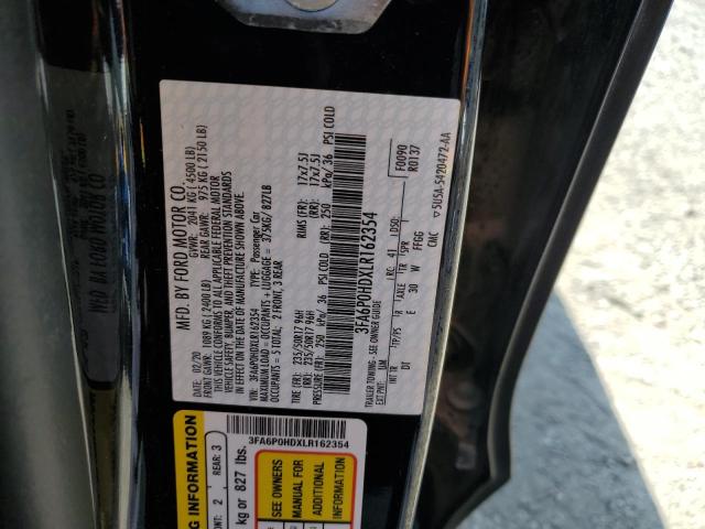 VIN 3FA6P0HDXLR162354 2020 Ford Fusion, SE no.13