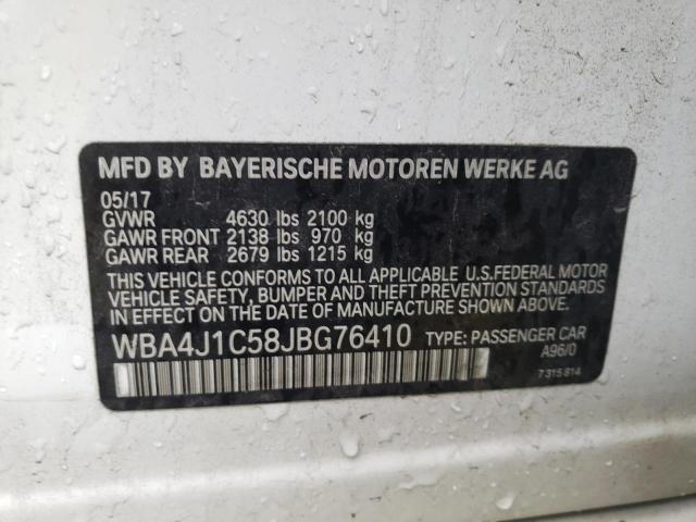 2018 BMW 430I GRAN - WBA4J1C58JBG76410