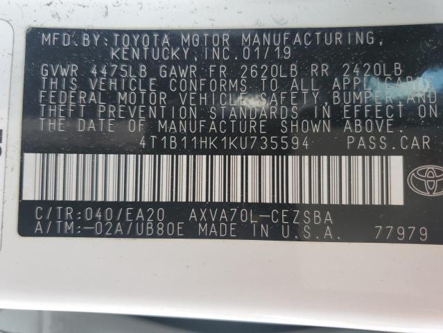2019 TOYOTA CAMRY L - 4T1B11HK1KU735594