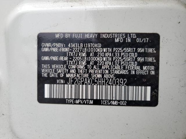 2017 SUBARU CROSSTREK - JF2GPAKC5HH240392
