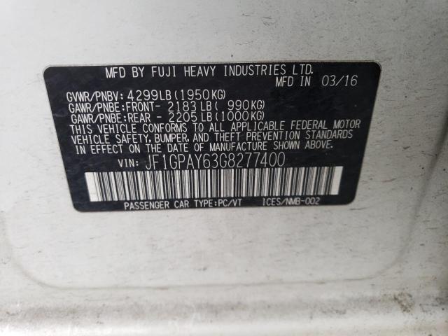 2016 SUBARU IMPREZA SP - JF1GPAY63G8277400