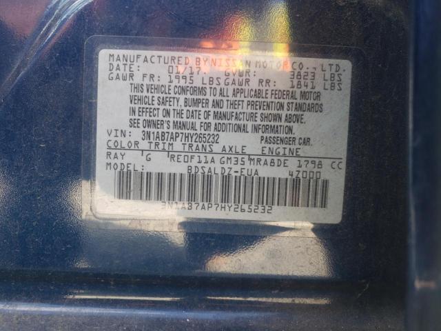 2017 NISSAN SENTRA S - 3N1AB7AP7HY265232