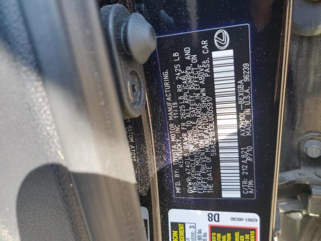 2020 LEXUS ES 300H LU 58AE21B13LU005917