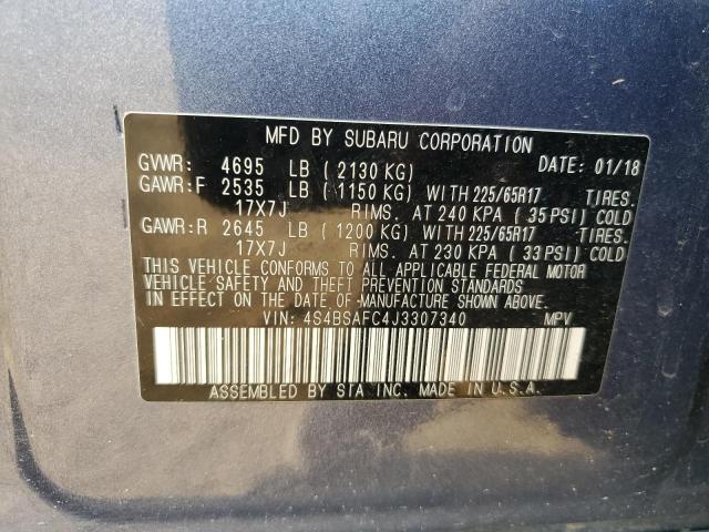 VIN 4S4BSAFC4J3307340 2018 Subaru Outback, 2.5I Pre... no.13