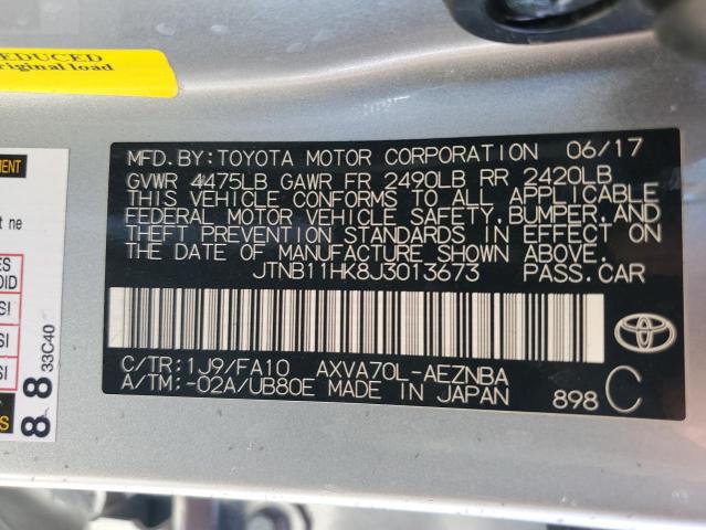 VIN JTNB11HK8J3013673 2018 Toyota Camry, L no.13