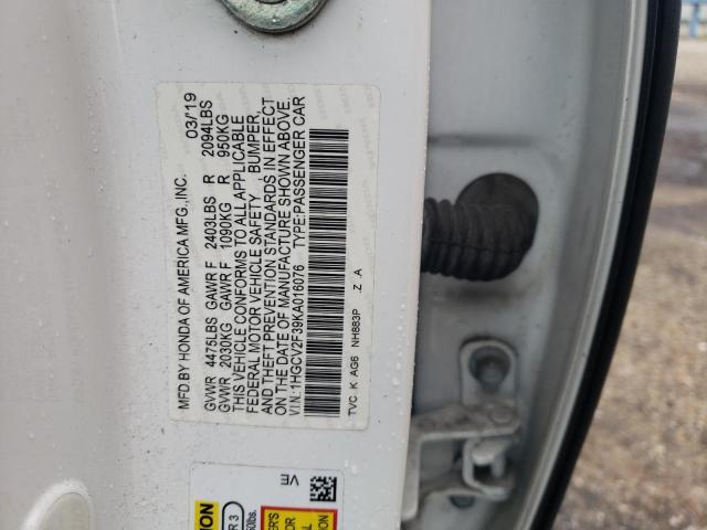 2019 HONDA ACCORD SPO - 1HGCV2F39KA016076
