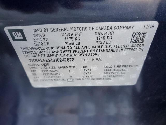 2017 CHEVROLET EQUINOX LT - 2GNFLFEK8H6247873