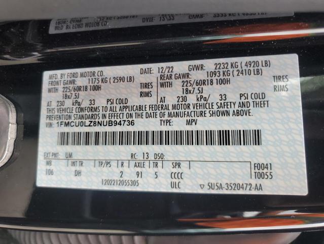 2022 FORD ESCAPE TIT - 1FMCU0LZ8NUB94736