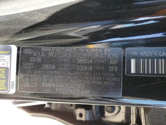 VIN KNAFK4A60G5611851 2016 KIA Forte, LX no.12