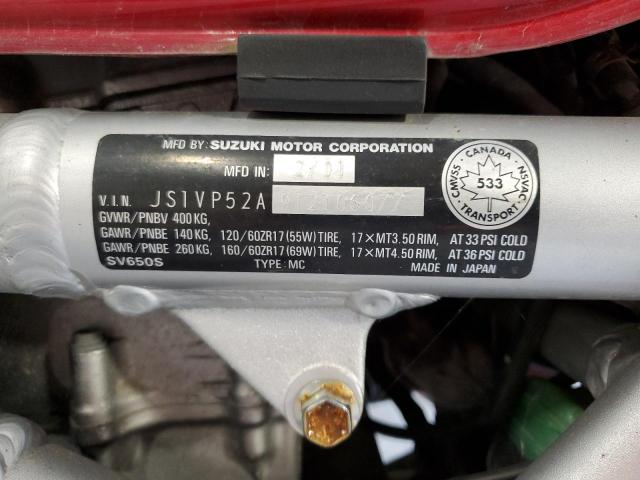 2001 SUZUKI SV650 S JS1VP52A912106077