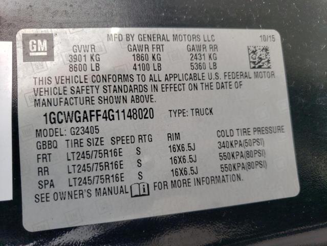 2016 CHEVROLET EXPRESS G2 - 1GCWGAFF4G1148020