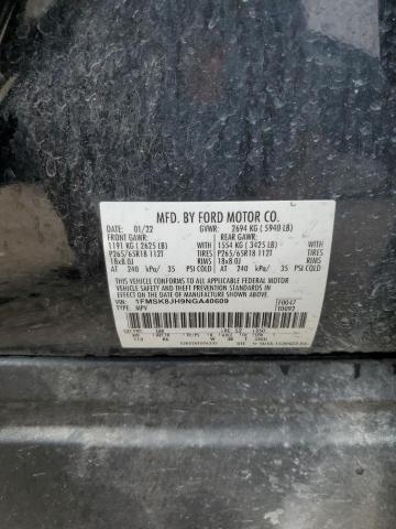 2022 FORD EXPLORER T 1FMSK8JH9NGA40609