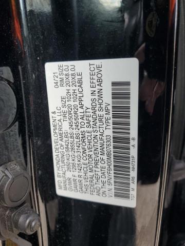 2021 HONDA PILOT ELIT 5FNYF6H00MB076303  72973874