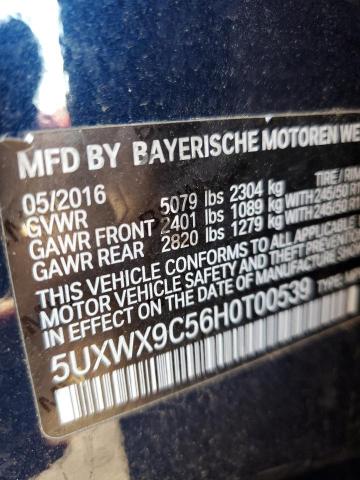 VIN 5UXWX9C56H0T00539 2017 BMW X3, Xdrive28I no.13