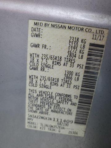 2018 NISSAN MURANO S - 5N1AZ2MGXJN111409