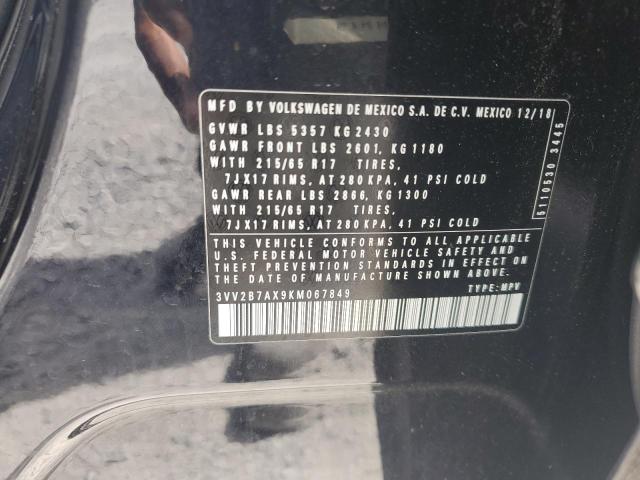 2019 VOLKSWAGEN TIGUAN SE - 3VV2B7AX9KM067849