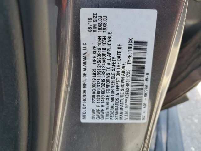 2017 HONDA RIDGELINE - 5FPYK3F6XHB011733