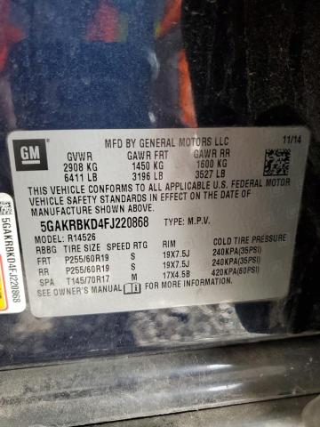 2015 BUICK ENCLAVE - 5GAKRBKD4FJ220868