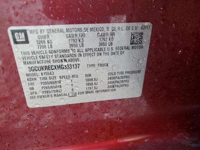 2017 CHEVROLET SILVERADO - 3GCUKRECXHG333137