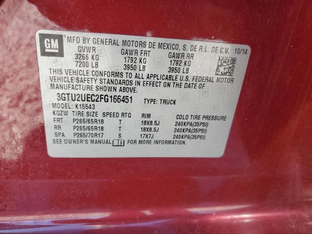 VIN 3GTU2UEC2FG166451 2015 GMC Sierra, K1500 Sle no.12