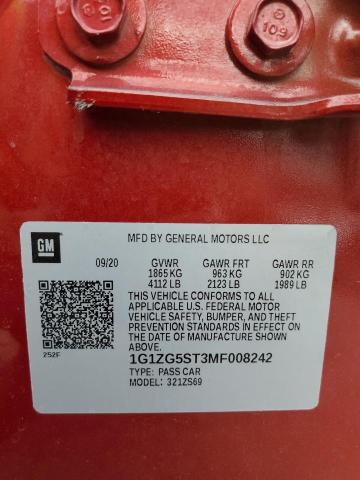 2021 CHEVROLET MALIBU RS - 1G1ZG5ST3MF008242