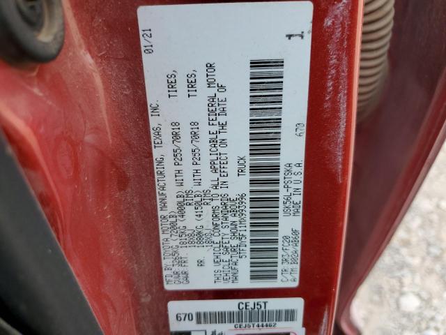 2021 TOYOTA TUNDRA CRE - 5TFDY5F11MX993996