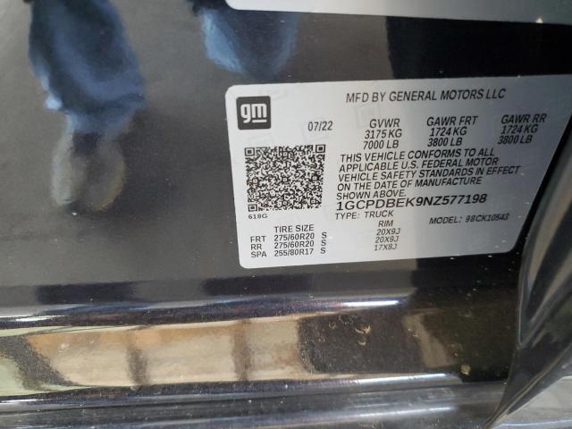 2022 CHEVROLET SILVERADO - 1GCPDBEK9NZ577198