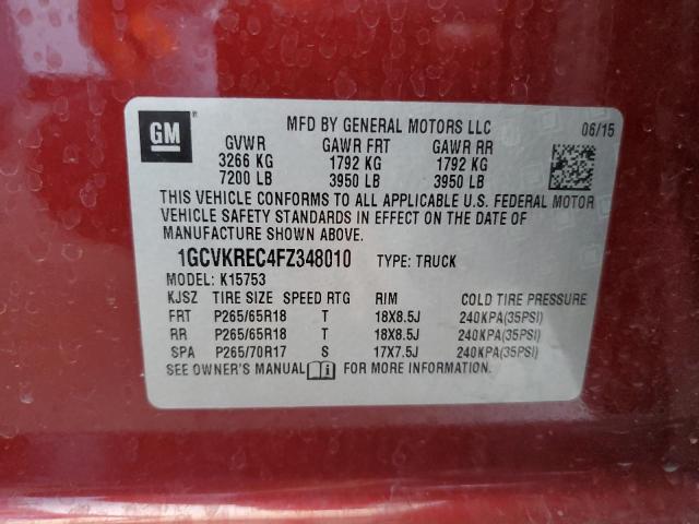 2015 CHEVROLET SILVERADO - 1GCVKREC4FZ348010