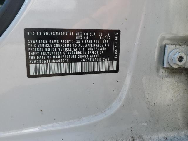 2017 VOLKSWAGEN JETTA S - 3VW2B7AJ1HM405275
