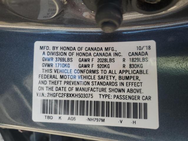 2019 HONDA CIVIC SPOR - 2HGFC2F8XKH503075